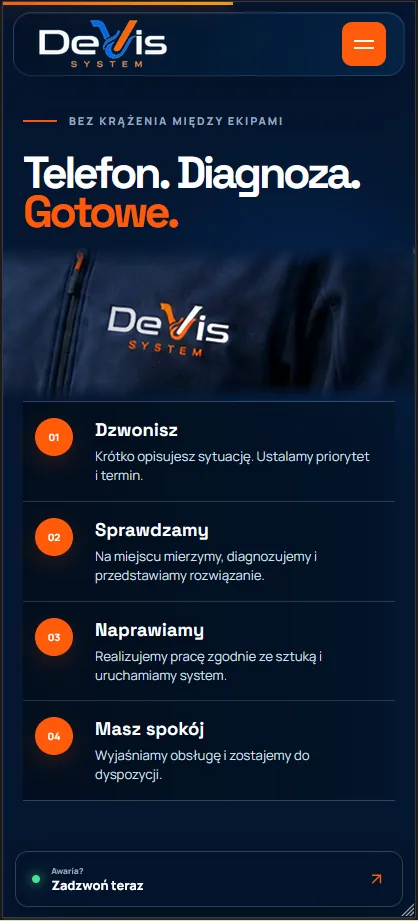 Proces współpracy DeVis System w widoku mobilnym