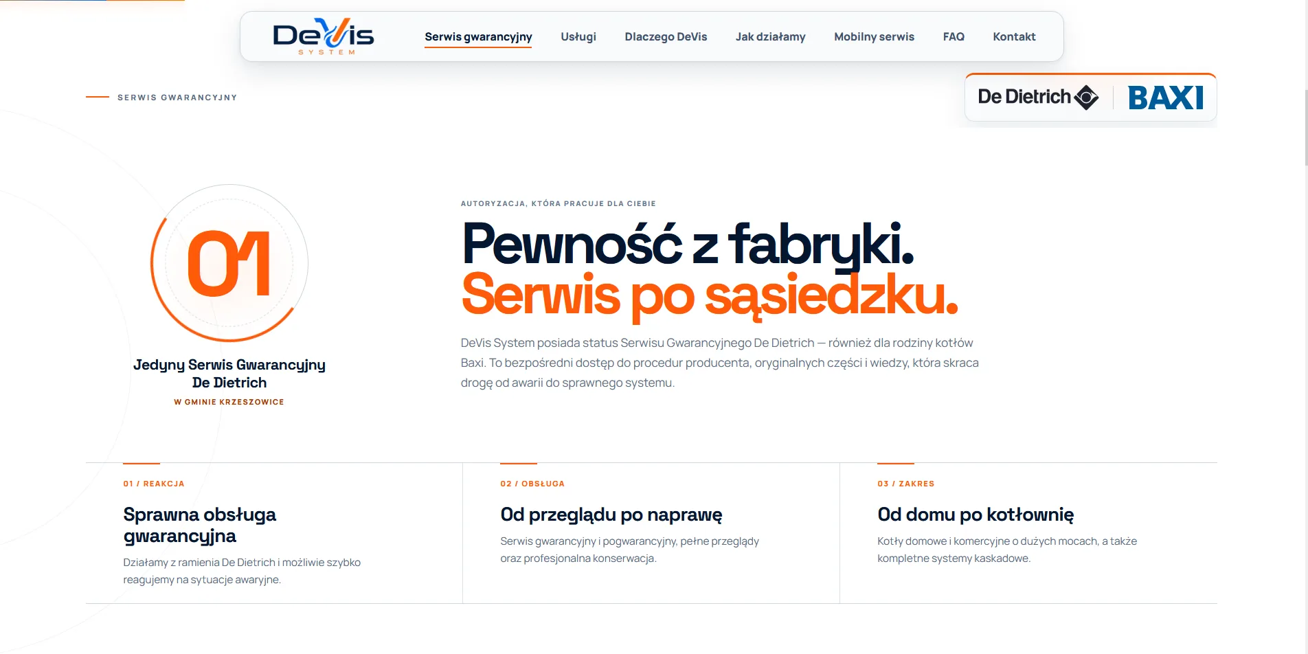 Sekcja serwisu gwarancyjnego DeVis System