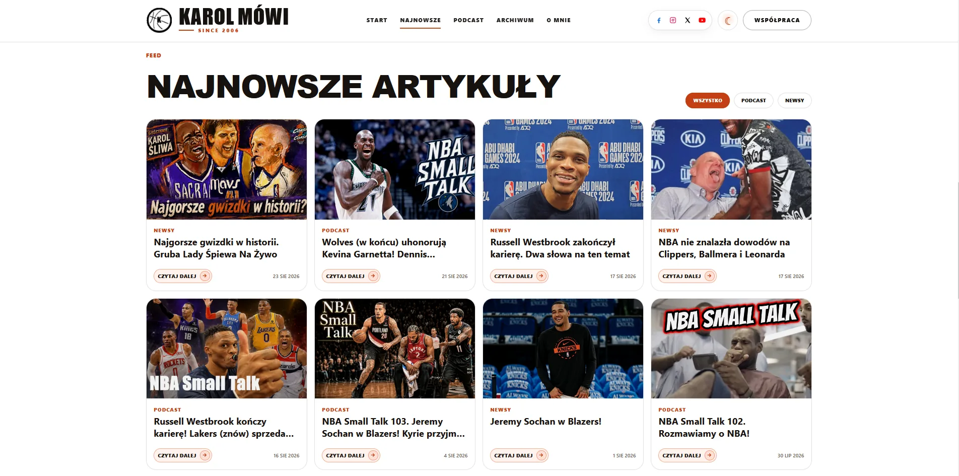 Lista najnowszych artykułów Karol Mówi