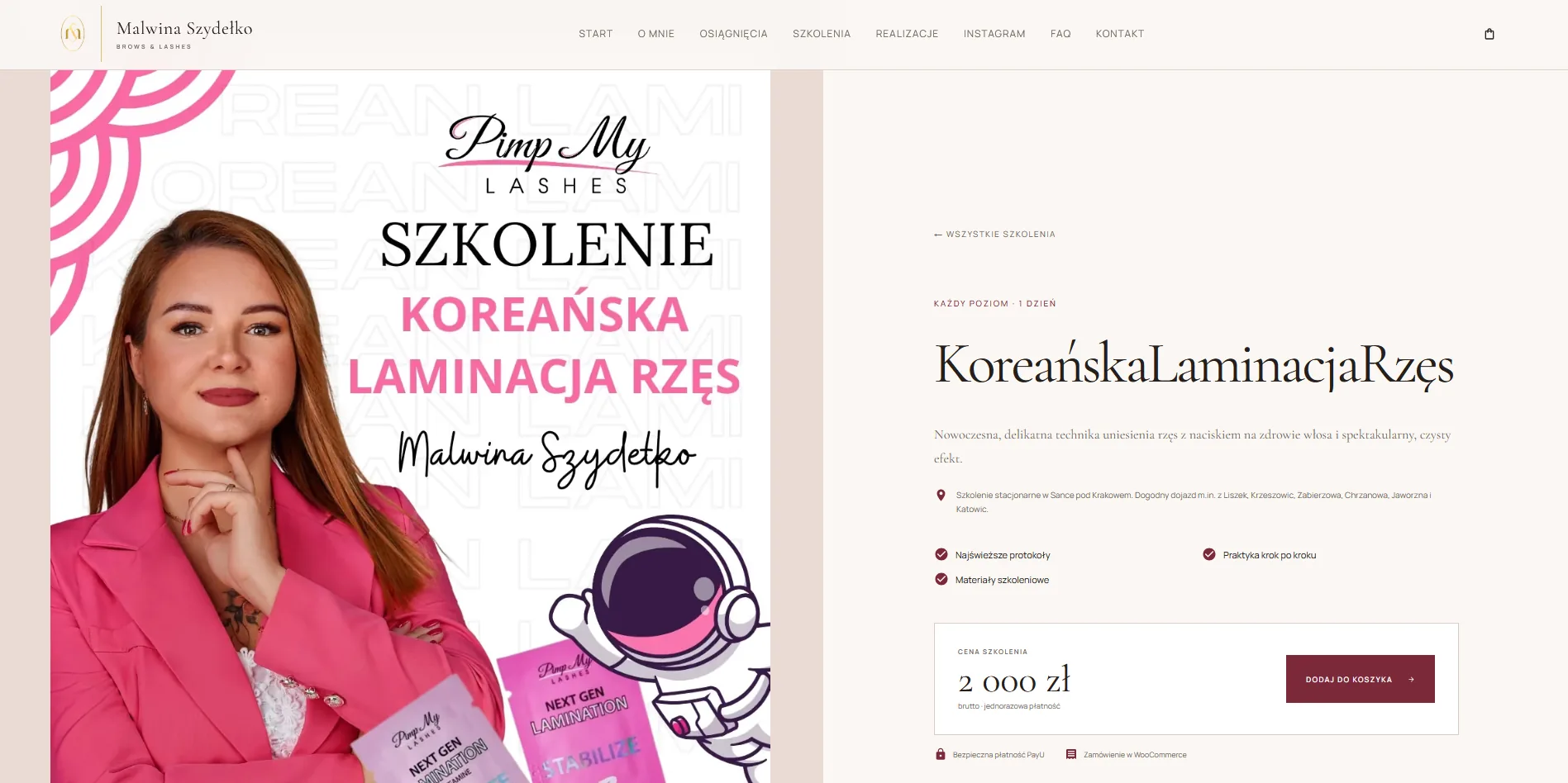 Szczegóły szkolenia z koreańskiej laminacji rzęs