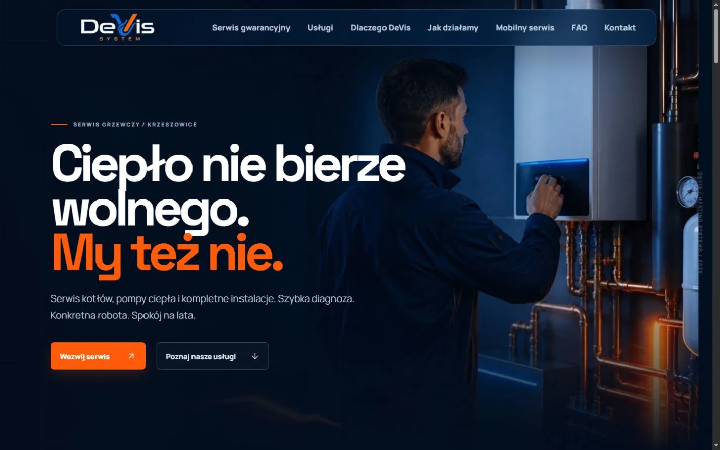 Projekt strony internetowej DeVis System